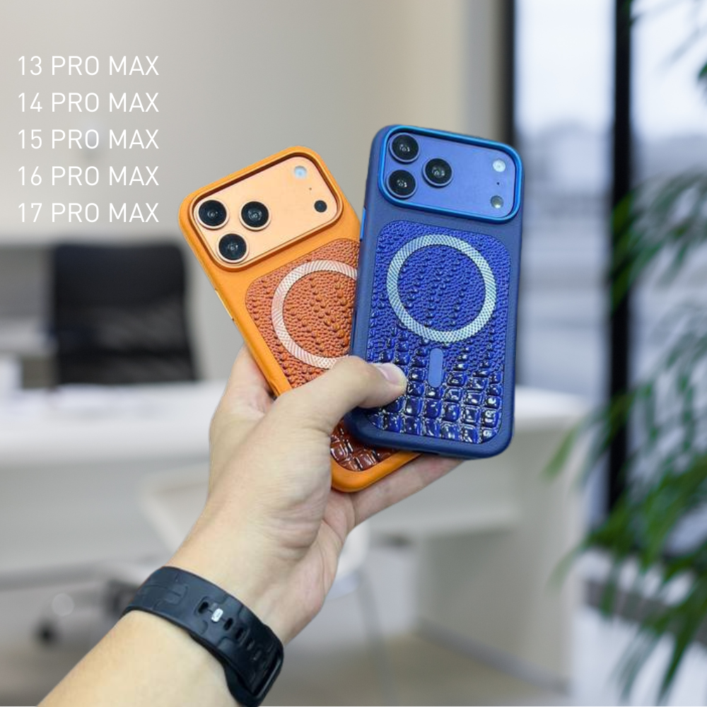 Coque Premium - Texturée Crocodile avec Ring MagSafe